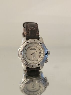 Timex Expedition Men's Stainless Steel Watch with Brown Leather Strap